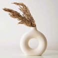 thumbnail image 3 of 26-27 White Donut Vase Ceramic Vase For Pampas Grass Home Decor Accessories Living Room Dried Flower Vase boho Vase Decorative Aesthetic Room Decor Or, 3 of 5