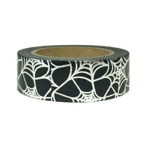 Wrapables® Colorful Washi Masking Tape, Metallic Silver Cobweb
