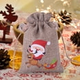 thumbnail image 3 of Bolsa De Regalo De Lino De Navidad, Joyería De Papá Noel, Bolsa De Regalo De Almacenamiento De Dulces De Chocolate Para Niños, Decoración De Fiesta De Navidad 10 Uds. Advancent HA042679-01, 3 of 6