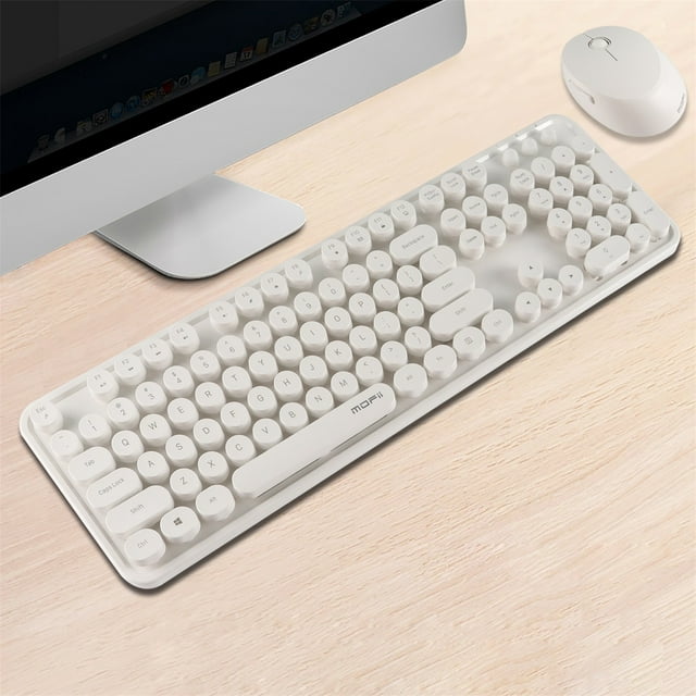 TIMIFIS Keyboard Wireless Keyboard and Mouse Set 2.4G Wireless Keyboard Punk Keycap /PC/Mute Gift