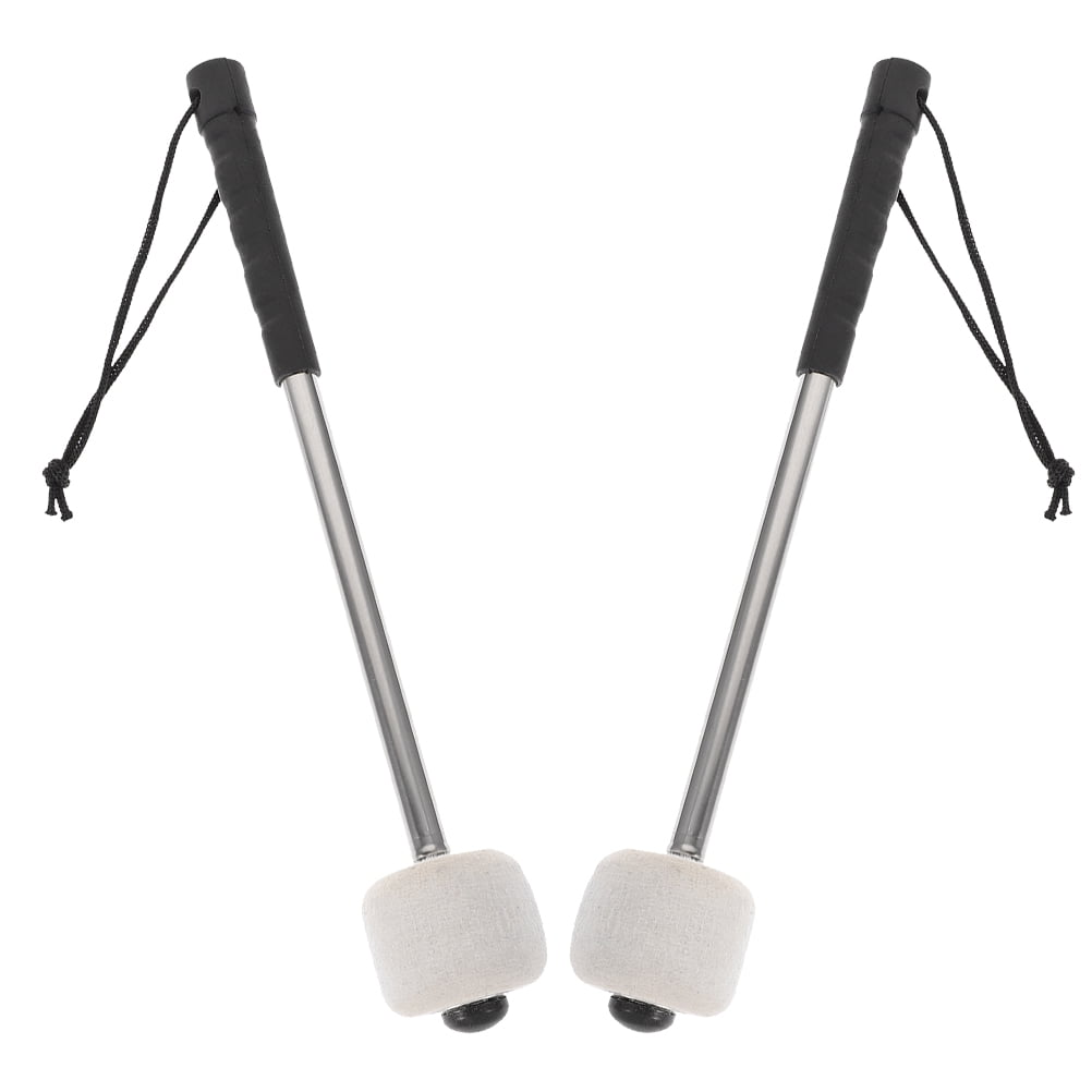 Worgeous 6 pcs  Felt Bass Drum Mallets Wool Felt Mallets Sticks with Stainless Steel Handle Instrument Percussion Mallets