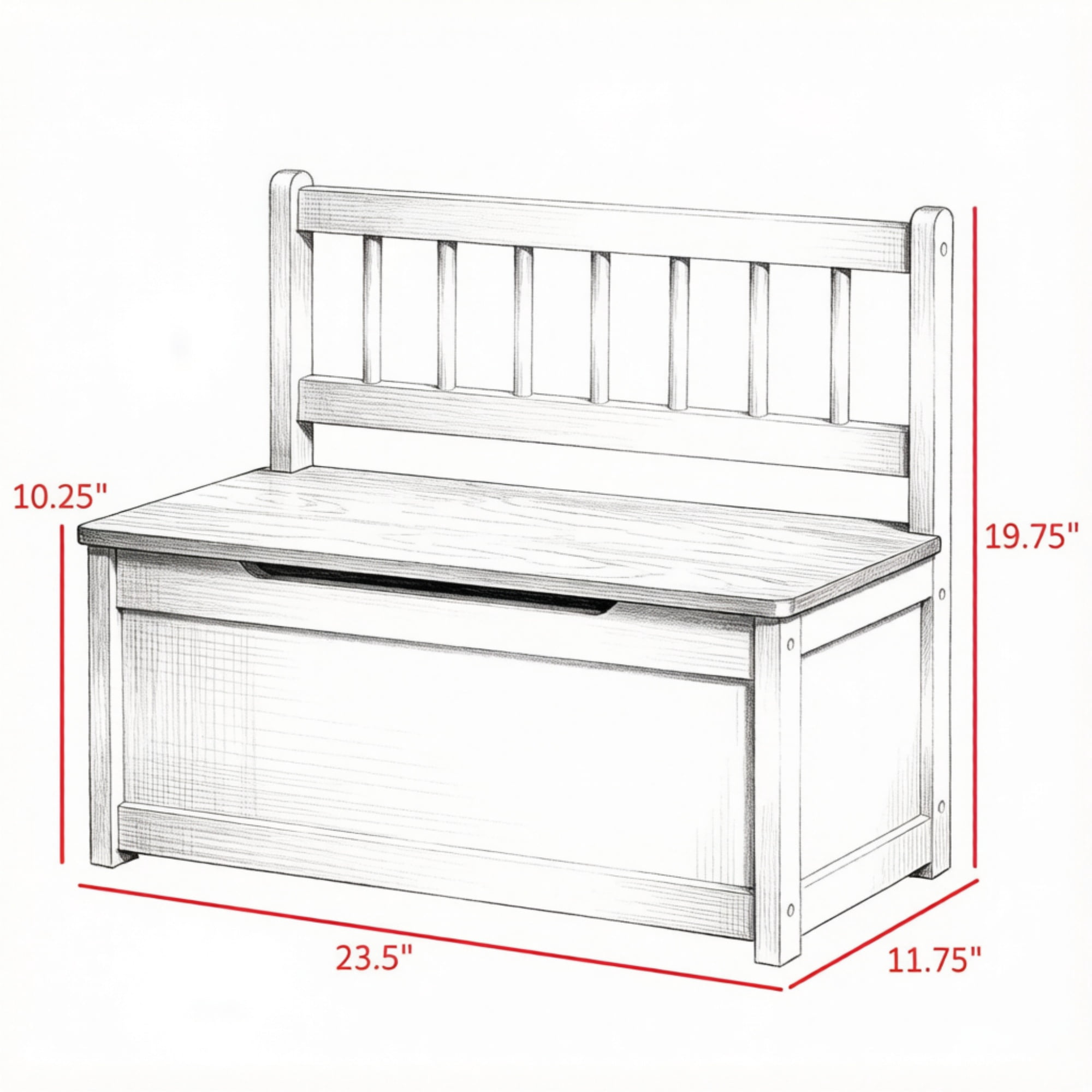 2 in 1 Wooden Toy Organizer Chest Storage Box with Seat Bench Safety Pneumatic Rod Chunk Cube Cabinet, White