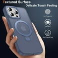 thumbnail image 5 of KOMI Magnetic for iPhone 16 Pro Max Case with Invisible Stand, [10 FT Drop Protection] [Velvety Touch] Slim Translucent Matte Back Shockproof Phone Case for iPhone 16 Pro Max 6.9'', Sierra Blue, 5 of 7