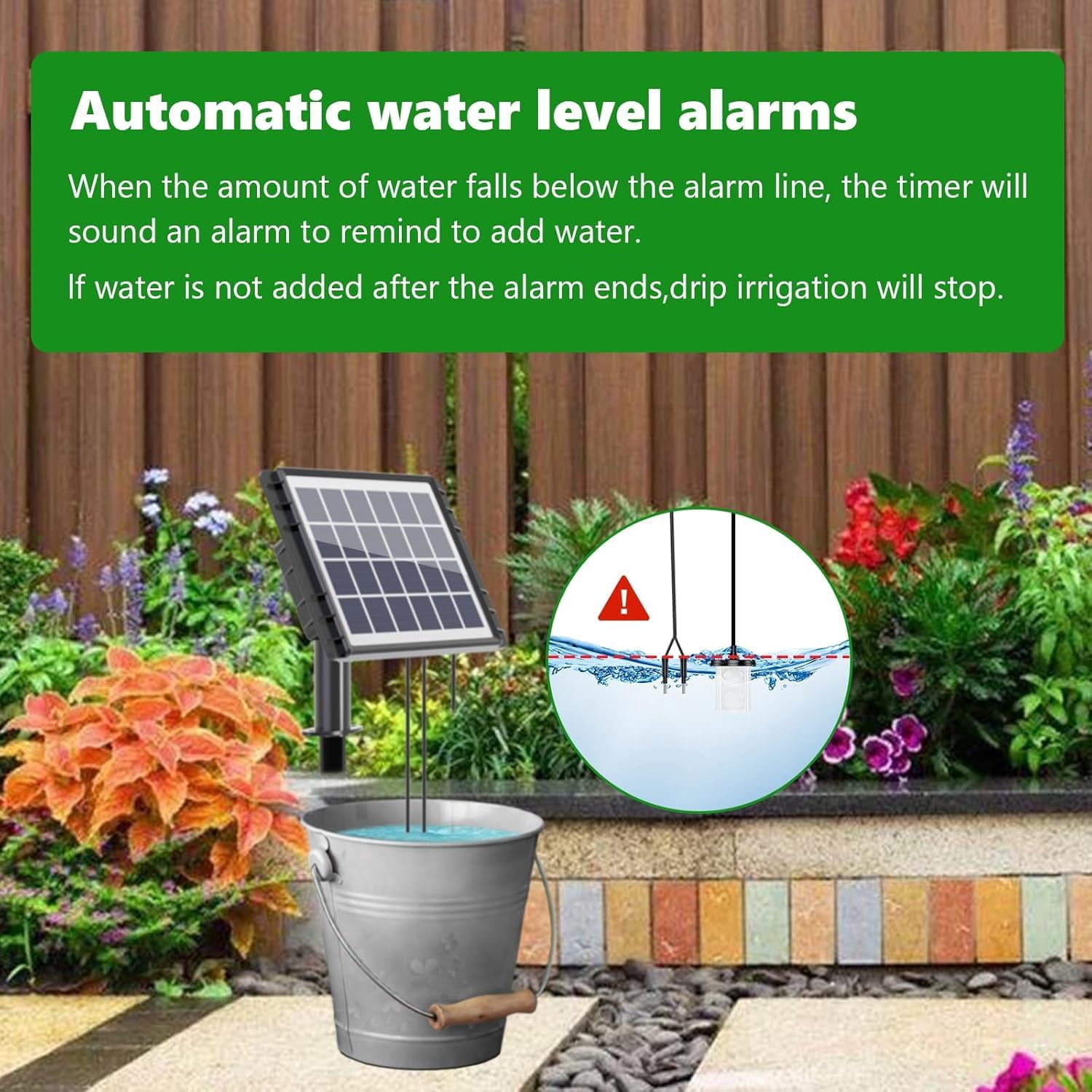 49FT Solar Drip Irrigation System Auto Watering Kit for 15 Pots, Solar-Powered Plant Watering Garden Irrigation System