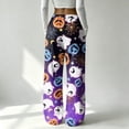 thumbnail image 4 of Fabrcox Halloween Women's Pajama Pants Fleece Funny Ghost Pumpkin Cat Sleep Pants for Women Comfy Fall Winter Warm Wide Leg Lounging Pants for Women, 4 of 4