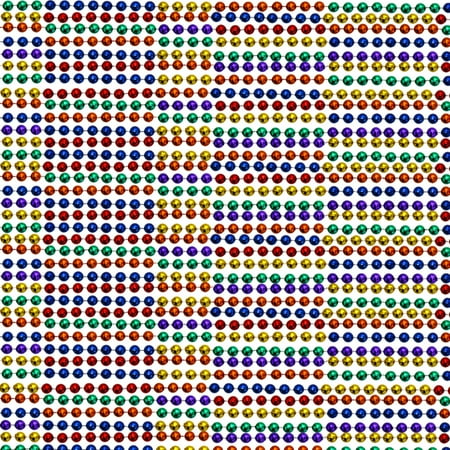 33 inch 7mm round metallic rainbow 6 section mardi gras beads - 6 dozen (72 necklaces)