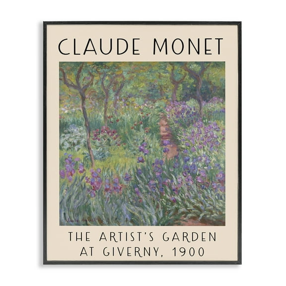 Stupell Industries Classic Garden by Monet Landscape & Nature Painting Black Framed Art Print Wall Art, 11 x 14