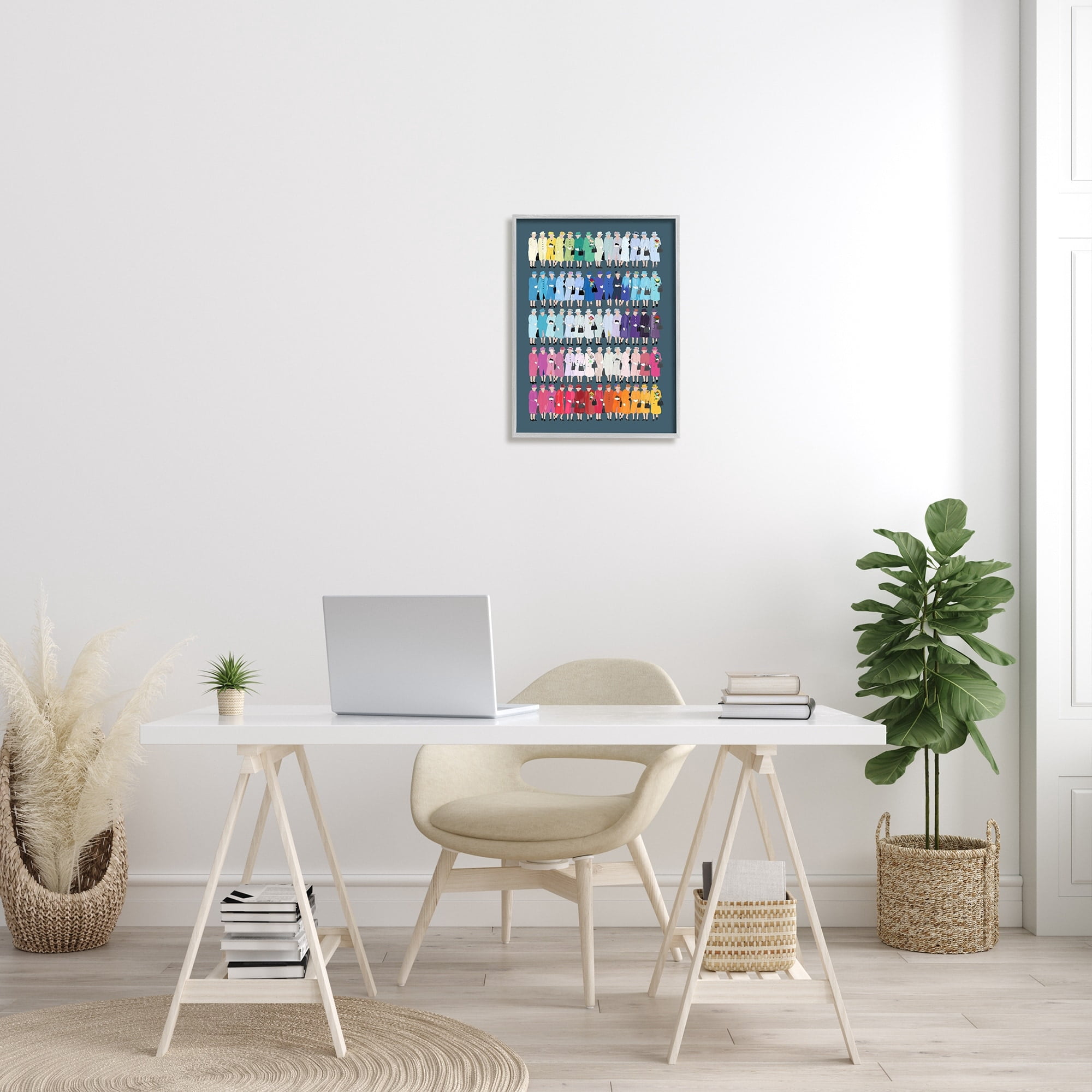 Stupell Industries Varied Pop Style Royal Queen Fashion Rainbow Graphic Art Gray Framed Art Print Wall Art, Design by Amelia Noyes