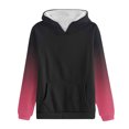 thumbnail image 4 of Bowake Vêtements d'Automne pour Femmes à Manches Longues Dégradé Chandails en Molleton Décontractés Légers Raglan avec Poche, 4 of 5