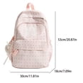 thumbnail image 2 of Polka Dots School Backpack, Multi-layer Backpack with Pendant, Spacious Bag for Shopping Work College, Pink, 2 of 9