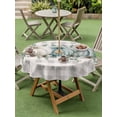 thumbnail image 3 of Outdoor Tablecloth with Umbrella Hole and Zipper, Blue Pumpkins Thanksgiving Round Table Cloth 60 Inch Waterproof Tablecloth, Fall Green Eucalyptus Farmhouse Plaid Picnic Table Cover for Patio, 3 of 7