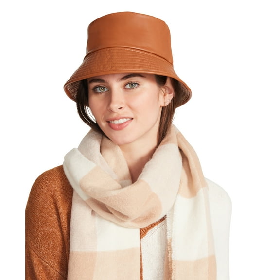 Steve Madden Women's Reversible Plaid Bucket Hat