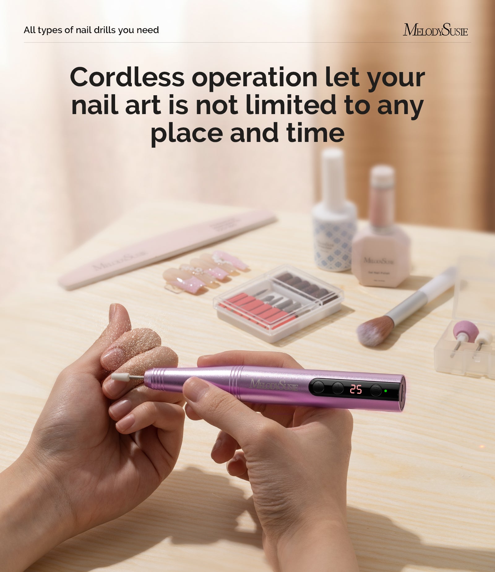 Melodysusie Cordless Nail Drill Pen 25000 Rpm photo 6