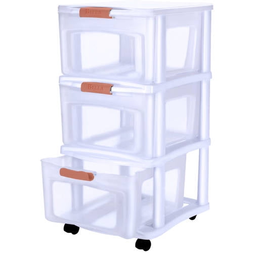 Bella Storage Solutions 3Drawer Locking Cart, Medium