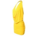 thumbnail image 2 of A2Y Women's Deep Sexy V-Neck Halter Backless Party Club Mini Dress Yellow M, 2 of 3