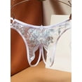 thumbnail image 1 of Braguitas transparentes con entrepierna abierta y bordado floral - Lencería y ropa interior sensual para mujer, 1 of 5