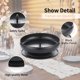 thumbnail image 4 of Portavelas de hierro de 4 espigas, soporte de vela de pilar, negro, placa decorativa de hierro para pilar, soporte de vela de 9 cm de diámetro para velas LED y cera, conos de incienso, spa, bodas, 4 of 9