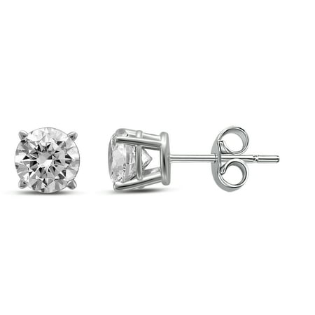 14K White Gold 1 CT TW Diamond Stud Earrings