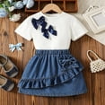 thumbnail image 5 of ZXLBBD Girls' Matching Outfit 2 Piece Cute Casual T Shirts and Ruffle Hem Skorts Summer Soft Breathable Comfort Clothing Sets,White,Size 4 Y-5 Y, 5 of 7