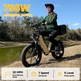 thumbnail image 5 of TST Electric Bike for Women, 20"x4" Fat Tire, 750W Motor 48V/15AH Tested to UL 2849 Standard by SGS, Dual Hydraulic Disc Brakes, Full Suspension, 5 of 13