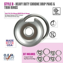 Range Kleen Style D 8-Pack Heavy Duty Chrome 4 Piece Drip Pans and 4-Piece Trim Rings - Silver