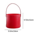 thumbnail image 3 of Handheld Leather Bucket Flower Box Round Handheld Gift Box Korean Style Flower Arrangement Bucket, 3 of 6