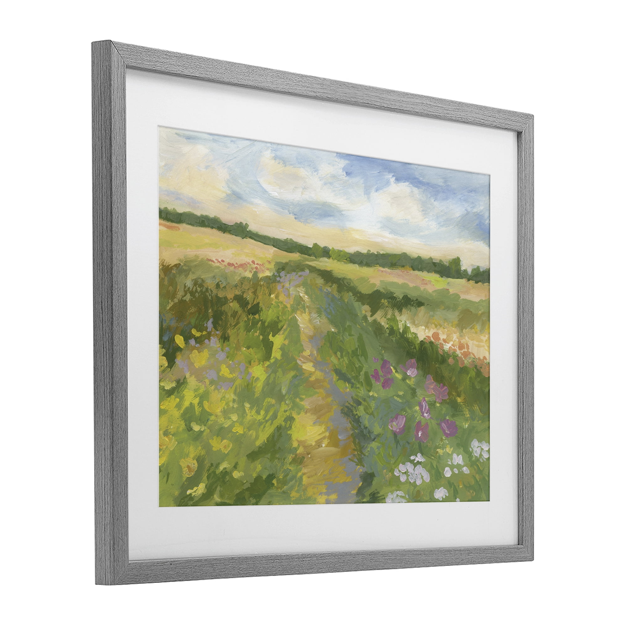 Stupell Industries Windswept Flower Field Gray Framed Print Under Glass, design by Victoria Barnes