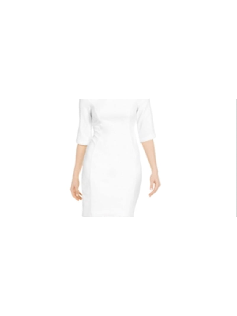 Calvin Klein Women's 3/4 Sleeve Sheath Dress White Size 4 Petite - Walmart.com Calvin Klein Women's 3/4 Sleeve Sheath Dress White Size 4 Petite - Walmart.com