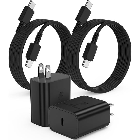 LujingZ Super Fast Charger Type C, 2 - Pack with 6ft Cables, USB C Wall Charging Block, Compatible for Samsung Galaxy S26/S25/S24 Series, iPhone 17/16/15 Pro