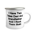 thumbnail image 2 of Unique Grandfather Gifts, I Have Two Titles Dad And Grandfather And I Rock, Fun Birthday 12oz Camper Mug For Grampa From Grandson, Love, Oz camper mug gift, Travel mug, Coffee mug, Tea mug, 2 of 2