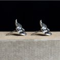 thumbnail image 5 of Un par de pendientes de calavera de plata de ley 925 de Halloween, pendientes punk Prajna, pendientes góticos, pendientes de calavera hipoalergénicos, regalo de joyería para hombres y mujeres, regalos para compañeros de clase y amigos Rojo Verde, 5 of 5