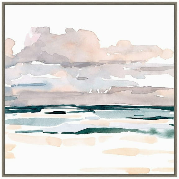 Amanti Art Soft Coastal Abstract I Framed Canvas Wall Art Print