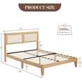 thumbnail image 2 of Ourlova Queen Rattan Bed Frame With Natural Headboard-LED Lights-Underbed Storage-No Box Spring Needed-Noise Free-Easy Assembly, 2 of 7