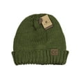 thumbnail image 2 of NYFASHION101 Exclusive Two Way Cuff & Slouch Warm Knit Ribbed Beanie, Olive, 2 of 4