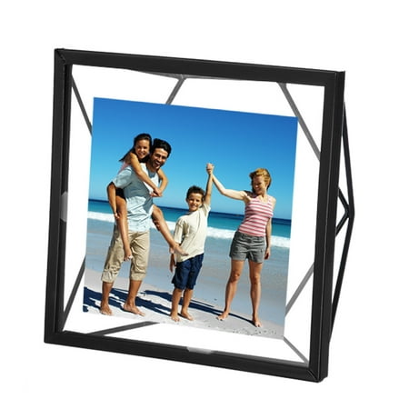 Iuhan Geometric Metal Square Photo Frame With Frame 6×6Inch Black/Gold