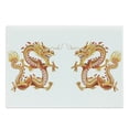 thumbnail image 1 of Dragon Cutting Board, Twin Dragon Zodiac Statues Art Chinese Philosophy Themed Picture, Decorative Tempered Glass Cutting and Serving Board, Large Size, Vermilion Yellow, by Ambesonne, 1 of 1