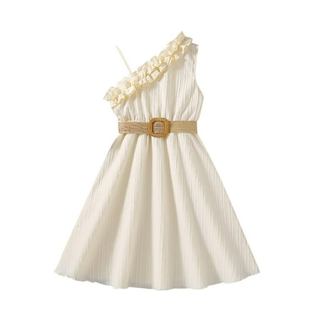 

XIEULQP Baby Girl Clothes Children s Clothes Spring Summer Lace Lace Dress European and Dress for Children Summer Dress White