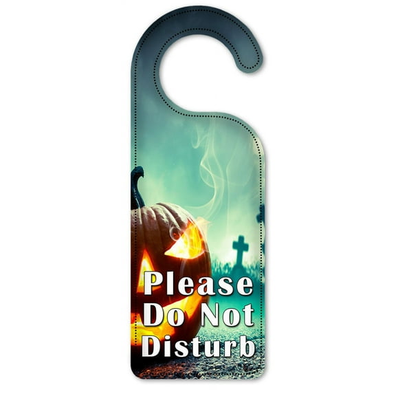 Do Not Disturb Door Knob Hanger Sign - Scary Jack Lantern