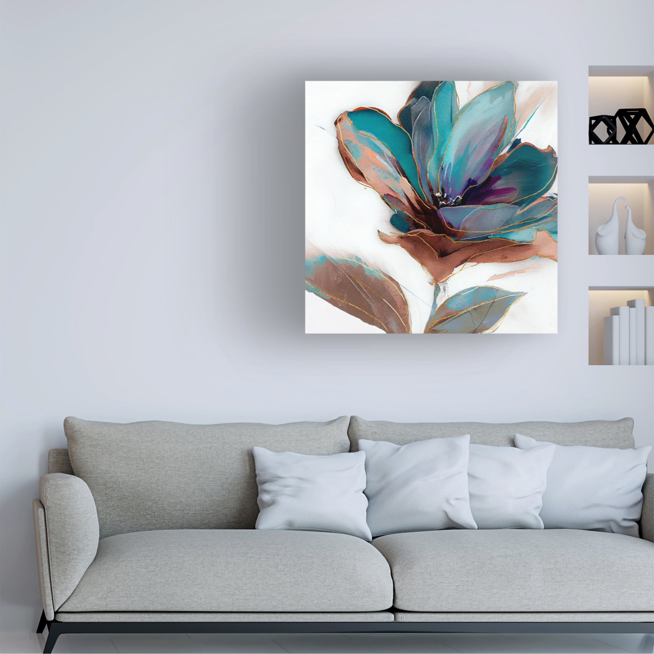 Canvas Wall Art - Sasha 'Defiant Nature I' Wall Art for Living Room, Bedroom, or Office Décor by Trademark Fine Art - 14 x 14 Inches