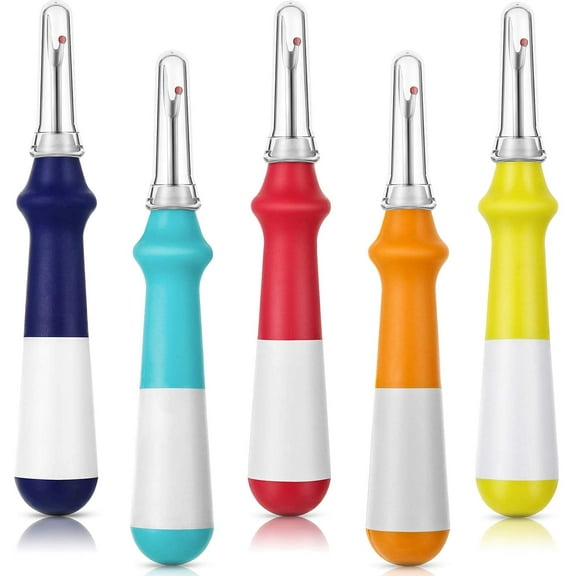 5 Pieces Colorful Seam Ripper Large Stitch Sewing Tool Ergonomic Thread Remover Tool with Handy Handles for Sewing Crafting Embroidery, 5 Colors
