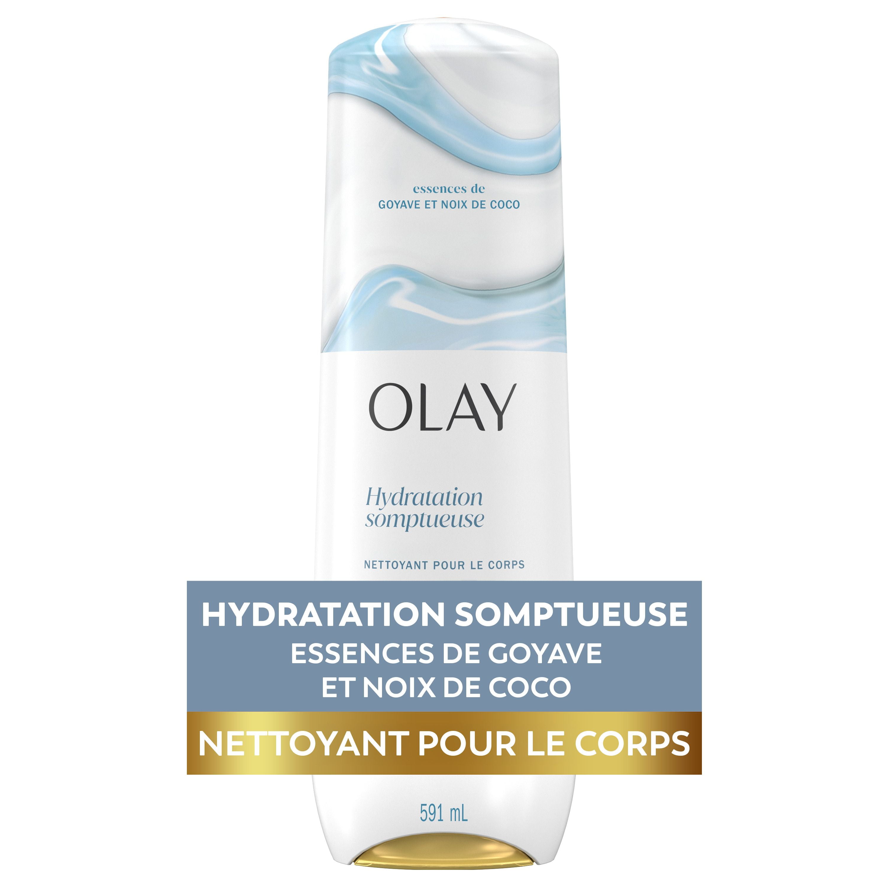 Nettoyant pour le corps Olay Hydratation somptueuse enrichi de vitamine B3, Notes de goyaves et de noix de coco