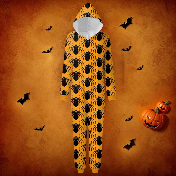 Halloween Pajamas Long Sleeved Zippered Family Matching Jumpsuit Romper Family Halloween Costumes Family Pajamas Matching Pjs