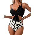 thumbnail image 4 of Suagox Women's Two Piece Bikini Bathing Suits Sleeveless Ruched Knot Cami Tops High Waist Thong Swimsuits, 4 of 9