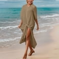 thumbnail image 2 of MaFYtyTPR Bikini Cover Up Tops Women's Solid Color Sexy Cut-Out Beach Bikini Swimsuit Smock, 2 of 5