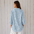 thumbnail image 2 of Nyfairy Women Floral Print Button Down Blouse, Long Sleeve Dressy Casual V Neck Loose Fit Shirts, 2 of 5