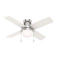 thumbnail image 1 of Hunter Fan Company Timpani 44 Inch Indoor Corded Ceiling Fan Light, Nickel, 1 of 5