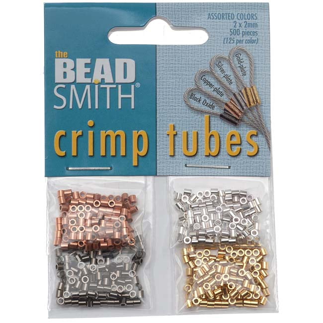 500 SILVER PLATED TUBE CRIMP BEADS 2mm