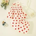 thumbnail image 3 of Vedolay Shorts Sets Girl 2 Piece Outfits Girl's 2 Piece Outfits Floral Cold Shoulder Tee Shirt and Bow Ruffle Hem Shorts Set,Red 6-12 Months, 3 of 5