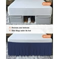 thumbnail image 7 of Dark Blue Bed Skirt Solid Color Bed Skirts California King Size 18 Inch Drop, Wrap Around Dust Ruffle&nbsp;Bedskirt with Adjustable Elastic Belt for Queen Size Beds, 7 of 7