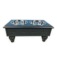 thumbnail image 3 of Iconic Pet Raised Wooden Pet Double Diner with Stainless Steel Bowls - Charcoal Gray - Medium, 3 of 10